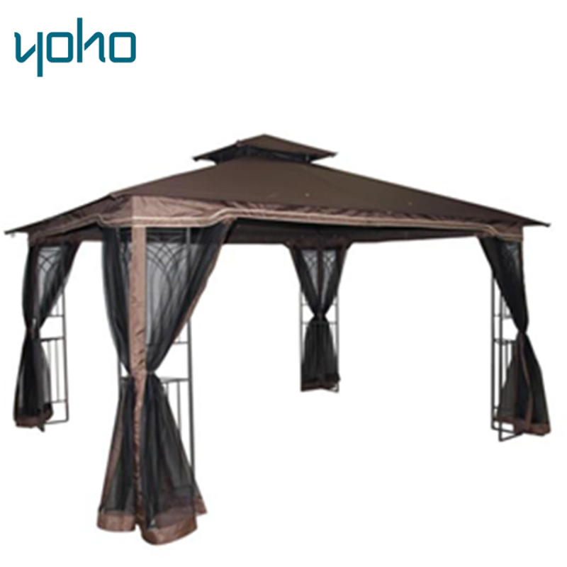Garden winds hexagon rattan middle east market double-layered outdoor patio gazebo and pavilion