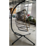 YOHO Wholesale Basket Steel Wicker Rattan Rope Hanging egg chairs outdoor garden patio Steel Frame Swing chair with stand