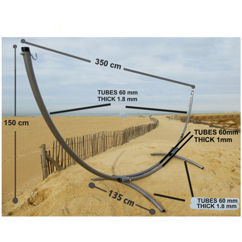 Double Hammock with Space Saving Steel Stand and Portable Carrying Case