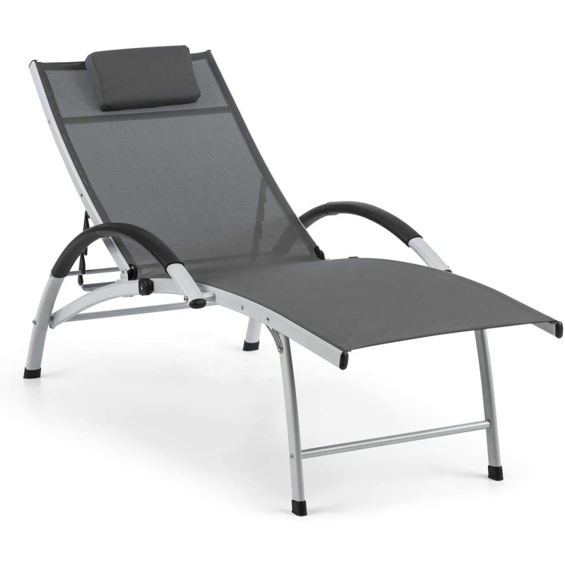 YOHO outdoor lounging chair chaise lounge chair aluminum Foldable Lounger