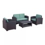 Patio furniture set outdoor garden plastic sofa set 4pcs luxury high quality pp injection sofa furniture set for sale