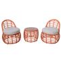 Outdoor PE Round and Flat Rattan Bistro Set Garden 3pc Wicker Patio Tea Table Chair Set