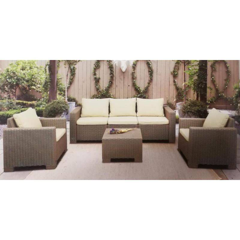 Yoho hot sale patio sofa set for garden oval rattan sofa patio modern rattan leather sofa