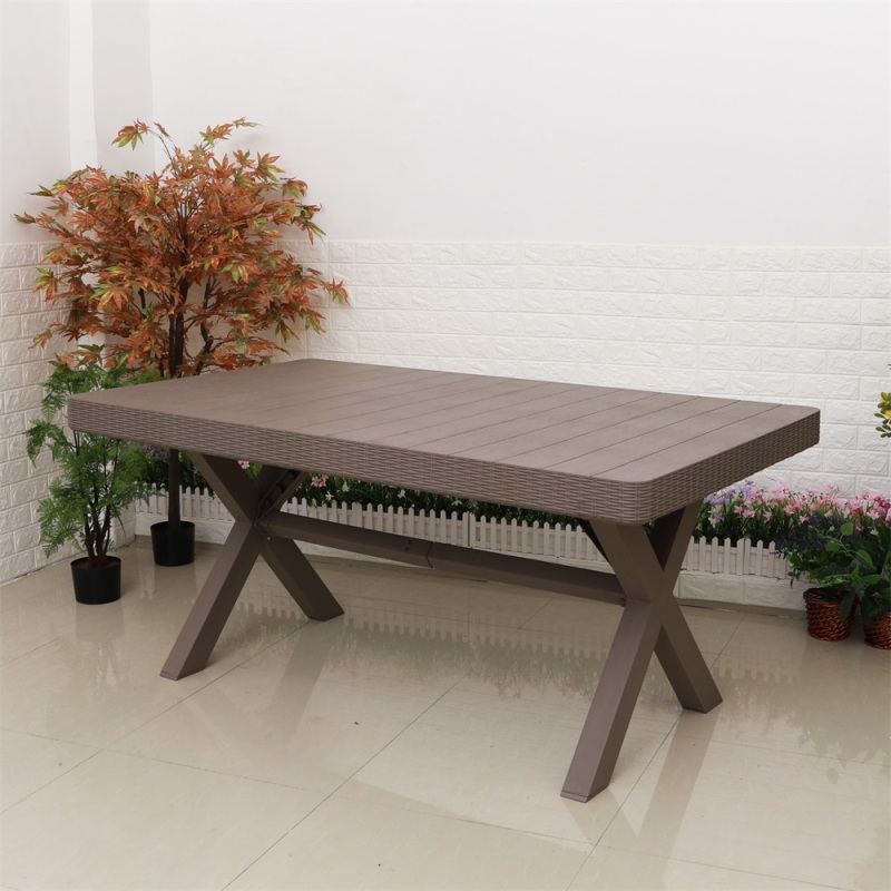 Outdoor Garden Patio rectangular plastic resin dining table