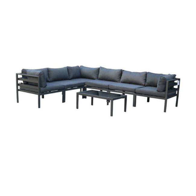 7pcs garden patio outdoor aluminum tube sofa set sectional corner sofa with tea table
