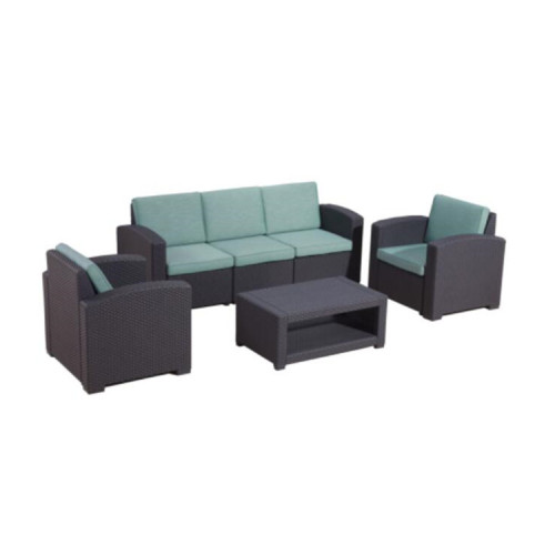 4pcs outdoor sofa resin pp sofa set rattan chair three seat