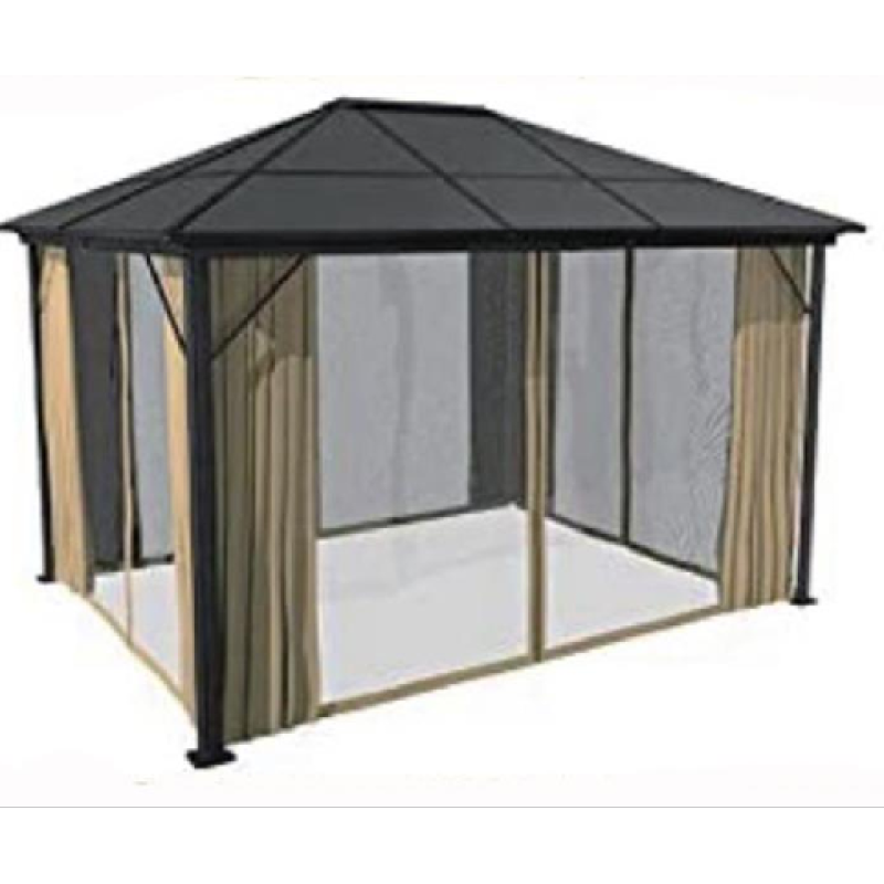 Customized 10*10 Patio Gazebo Tent Outdoor Garden Roman Gazebos Aluminum Frame Sun shade Shelter Wedding Party With Bug Net
