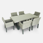 7pcs Patio Rattan Dining Table Chair Outdoor Furniture Garden Set All Weather Garden Dining Set rattan furniture