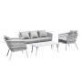 YOHO Hot sale 4pc Outdoor Garden Furniture Modern Luxury Conversation Sofa Set Rattan Sofa Set Rope Sectional Sofa Couch