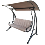 Canopy  garden backyard cushioned steel frame slide with swing 2 seat rattan swing