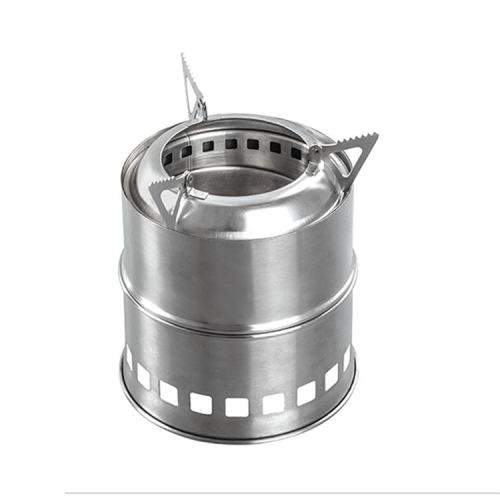 Stainless Steel Portable mini camping stove with fuel Wood, leaves, Solid alcohol,charcoal