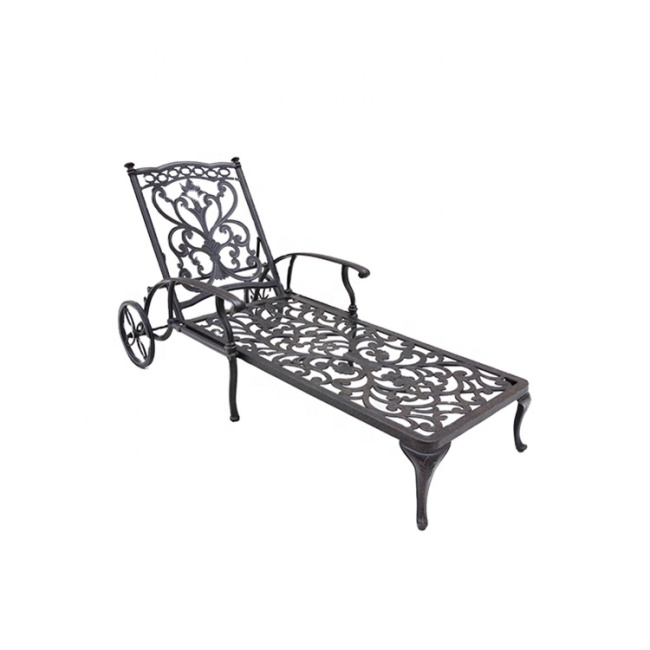 Outdoor Sun Lounger Furniture Cast Aluminum Chaise lounger