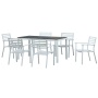 Nordic minimalism all aluminum chairs and table for outside 7pc garden bistro set 2018 new product