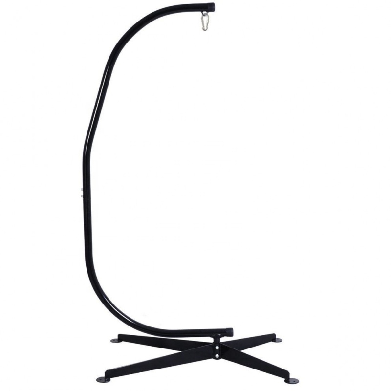 C Shape Steel  Hanging Hammock Woven Egg Chair Stand, Hammock Swing Chair Stand Outdoor