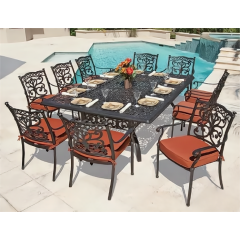 YOHO Outdoor Furniture Luxury Garden bench sets Cast aluminum Patio sofa set with cushion