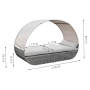 Outdoor Luxury Sun Lounger with Canopy Poly Rattan Daybed