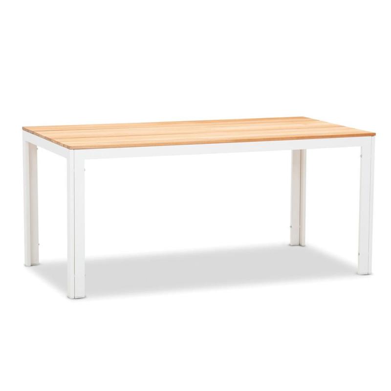 Outdoor Patio Furniture Rectangular Dinning Table with Two Benches KD Plastic Wood Aluminum Dining Table Set