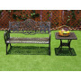 Bronze all cast aluminum garden bench vintage flower pattern style patio park bench chair