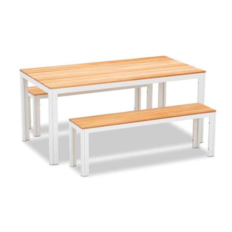 Outdoor Bench Chair Set Park Metal Picnic Beer Table And Bench Picnic Garden Teak Solid Wood / plastic wood Bench Set