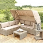 Leisure Garden Wicker Sofas with sunshade Outdoor Rattan Corner Sofa