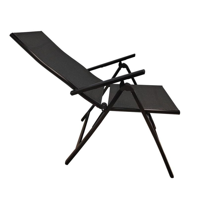 Outdoor Garden Metal folding stackable armchair outdoor folding reclining 7 position adjustable backchair aluminum chair