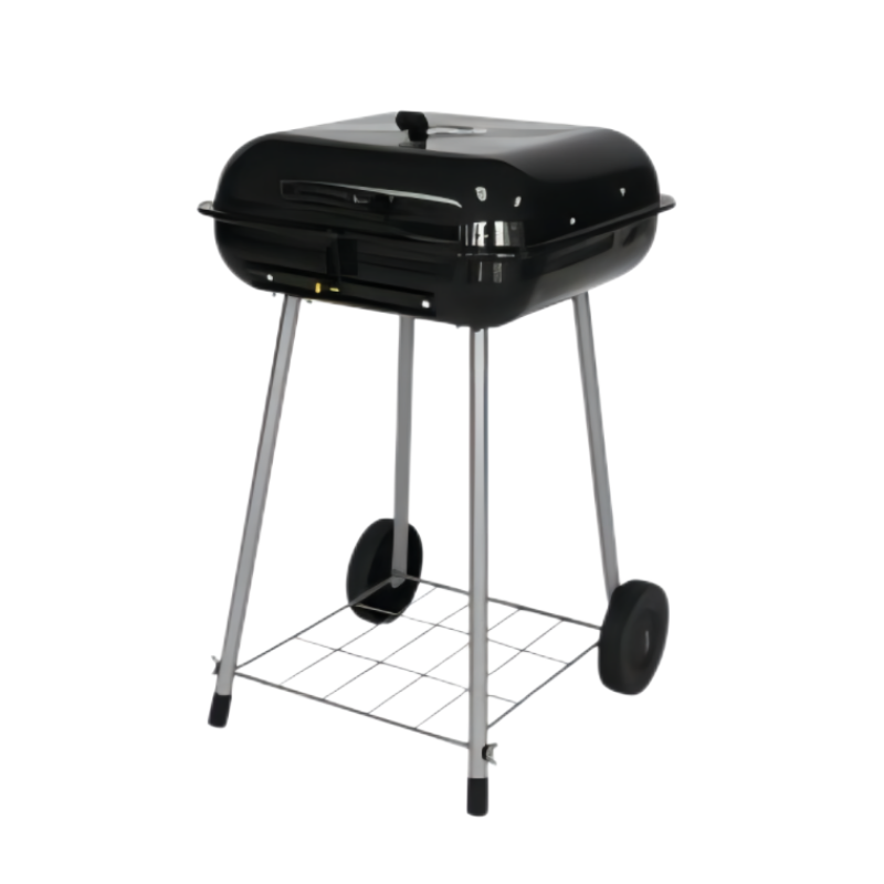 Camping BBQ Grill 17.5inch Square Charcoal Grill Trolley movable Easy Assembled  High Quality Ceramic Grill
