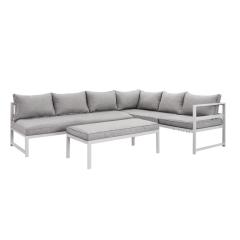 YOHO Outdoor 4 pcs popular furniture sofa set KD design  garden Leisure  rattan Aluminum living room sofa set without arm