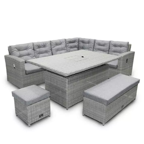 Hot sale Garden outdoor patio sectional sofa Set 5pcs aluminium outdoor set with  steel ice bucket set