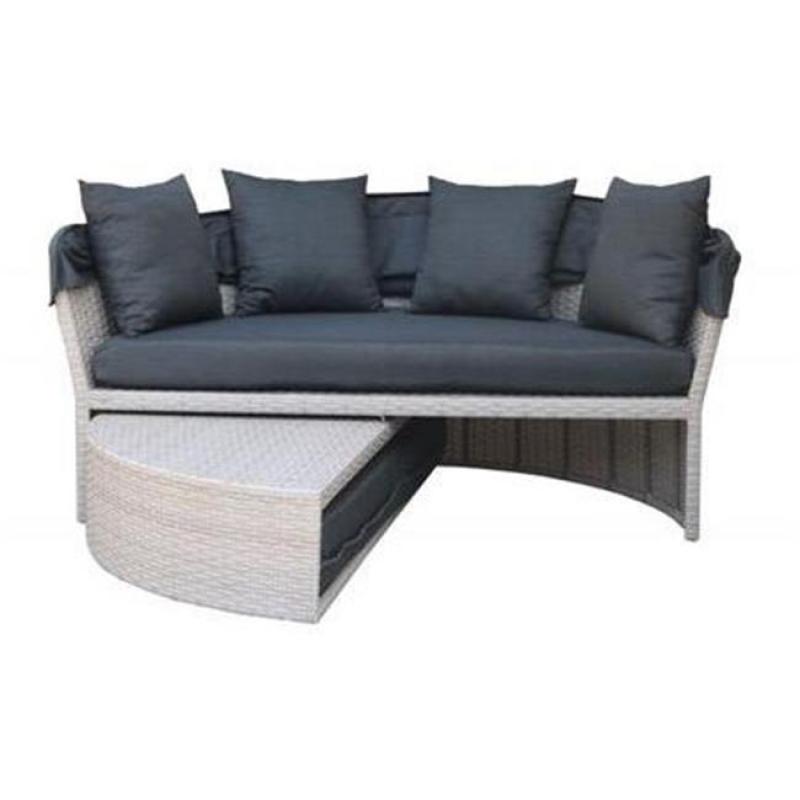 YOHO Outdoor garden furniture  leisure lounger sunbed garden wicker day bed lounger Rattan sun loungers with canopy