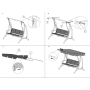 Outdoor patio 3-seat garden outdoor patio use leisure steel tube swing chair with canopy can be used as daybed