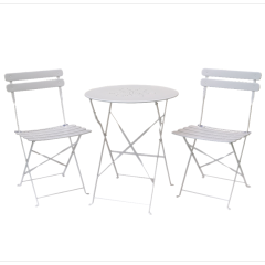 Garden Patio Simple Steel colorful Cheap Folding Chair restaurant cafe facilities Lightweight 3Pcs Table Set