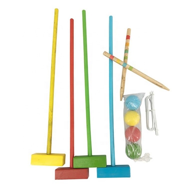 4 plyaer all ages kid Sports Croquet game outdoor wood OEM/ODM Lawn croquet golf  outdoor game