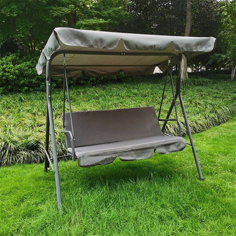 Canopy  garden backyard cushioned steel frame outdoor hammock swing