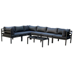 YOHO Outdoor Furniture Big corner Sofa Set Garden Patio Aluminum sectional Sofa Set With Table