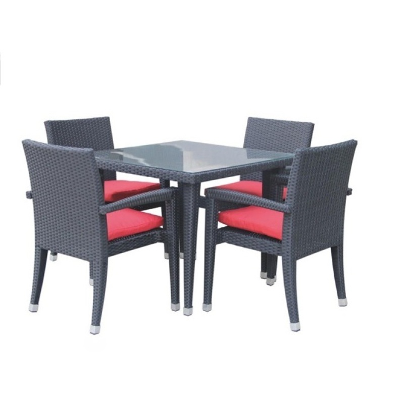Luxury Outdoor gas FIrepit table set 5pcs modern design family gathering steel fire burner place patio garden party