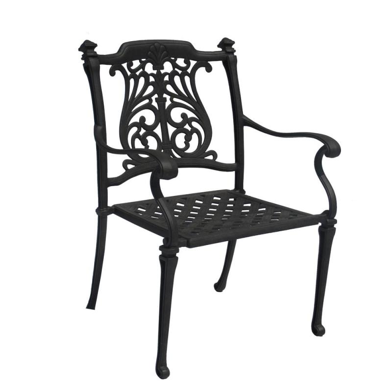 All-Weather Hot Sale Beautiful Shape Black Cast Aluminium Patio Garden Furniture Single Chir