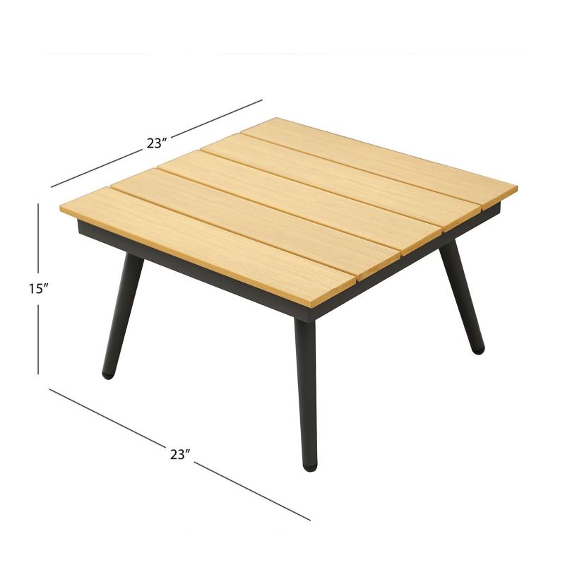 Yoho Hot Sale KD Aluminum Frame Plywood 4pc Sofa Set Outdoor furniture Garden Set L shape Garden Sofa Set Furniture