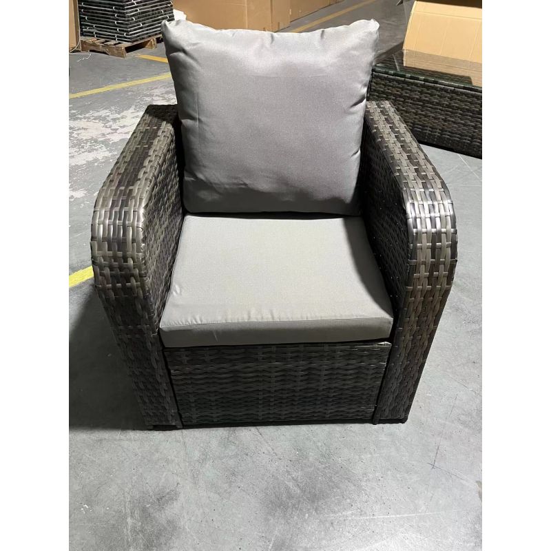 Yoho In Stock Flat Rattan Garden Sofa Set outdoor furniture Steel Patio Garden Sofa Set with 5mm tempered glass