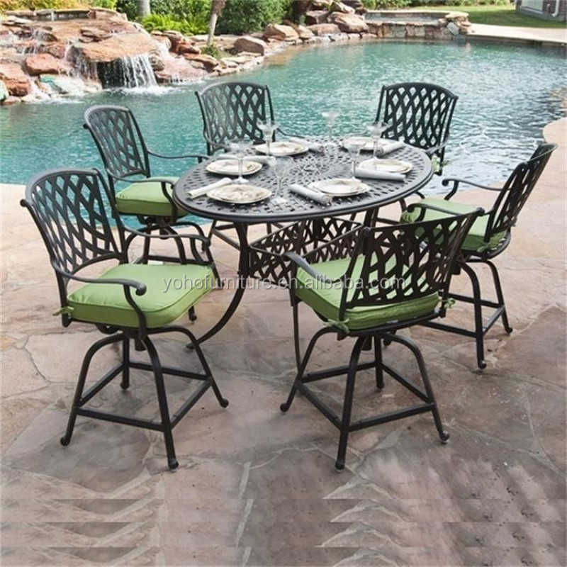 Noble house outdoor furniture  cast aluminum outdoor bronze dining set