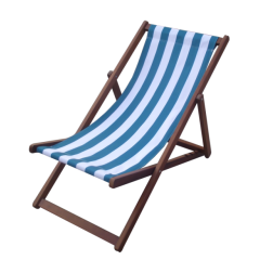 Custom Logo Print Wooden Folding Deck Chairs Folding Folding Canvas  Beach Chairs