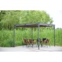 YOHO 13' x 10' 10' x 10'  arches arbours pergolas Europe Metal Outdoor Garden Gazebo with Canopy with Screened Curtain Black/Bro