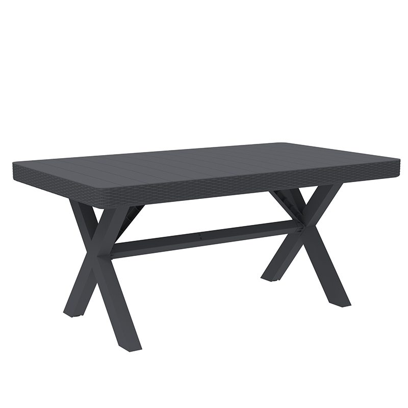 Outdoor Garden Patio rectangular plastic resin dining table