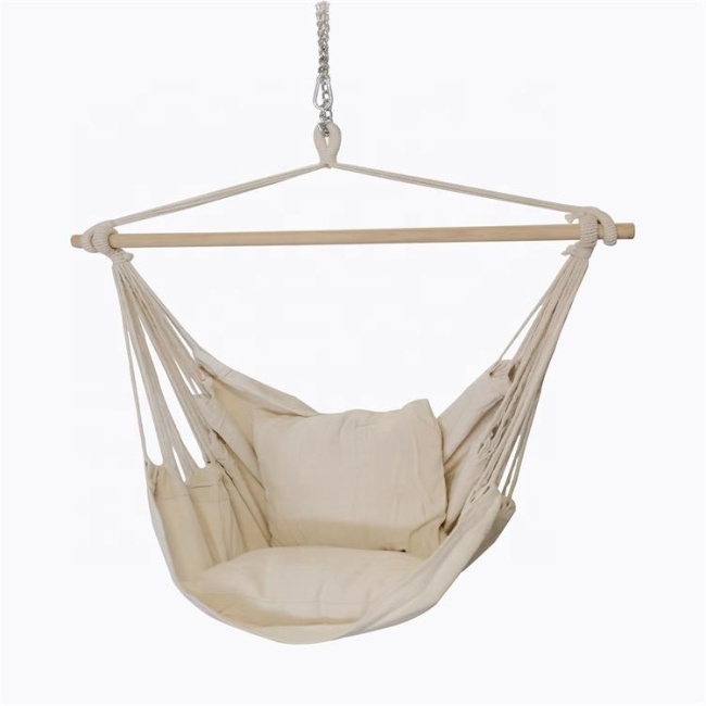 Garden cotton polyester Hammok Chiair With Castanopsis wood
