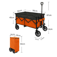 Adjustable Folding Custom OEM Collapsible Outdoor Garden Picnic Trolley Wagon Camping Cart Utility Car Wagon