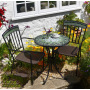 3pcs Outdoor Set Table Wicker Furniture Garden Rattan Chair Deck Mosaic Round Table Bistro Set
