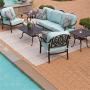 Cortesi home jaxon aluminum outdoor  furniture glider  bench
