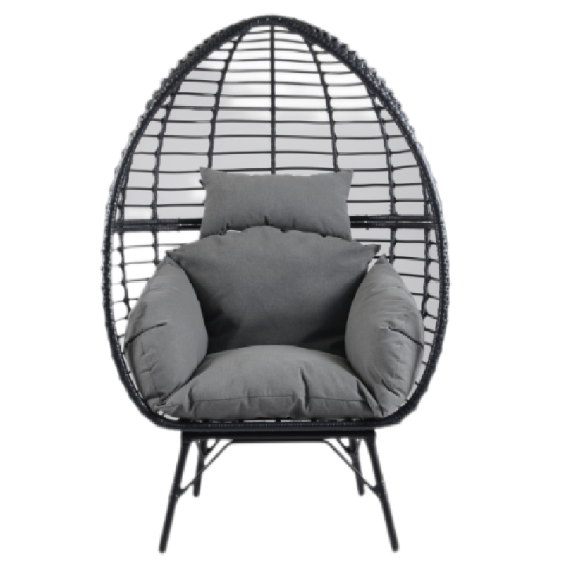Luxury Hot Sale Steel Standing Egg Chair Outdoor Furniture Wicker Egg Chair
