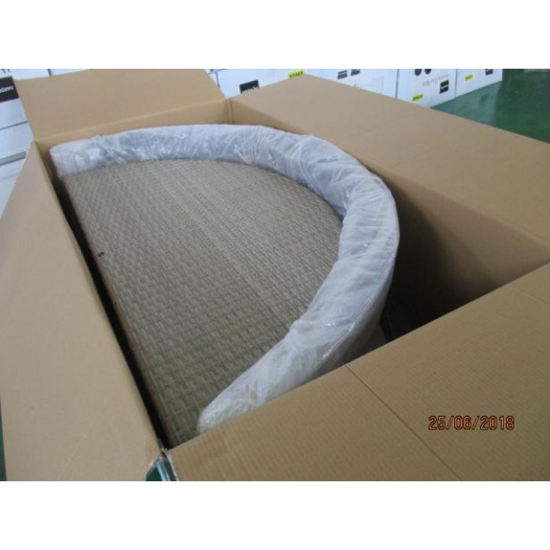 Outdoor Sunbed 2-in-1 Round Poly Rattan Wicker Black Daybed Sofa Garden with Retractable Canopy