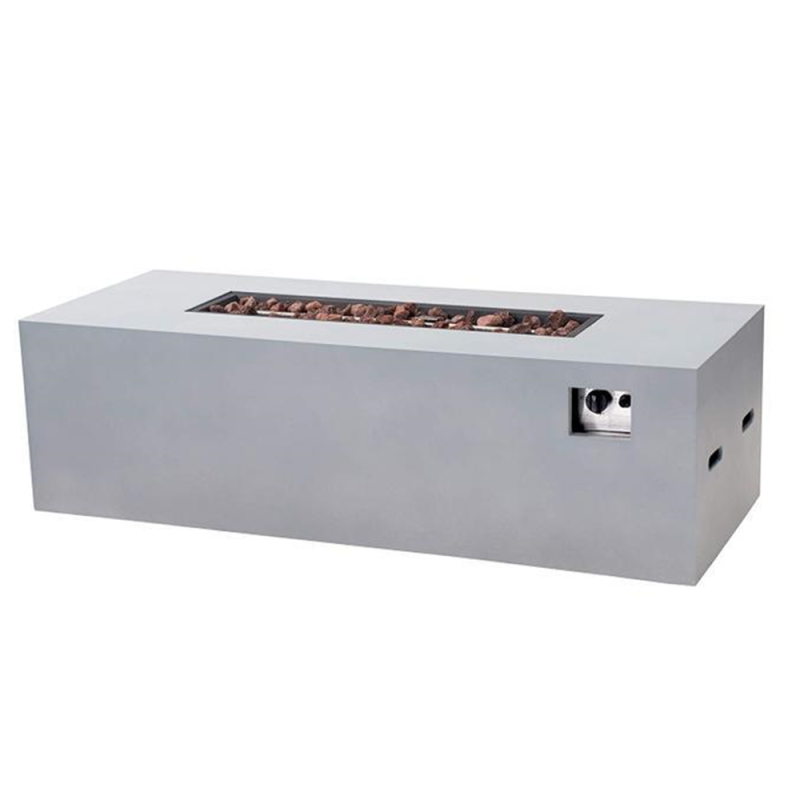 Yoho Light Grey Round 39.6inch concrete material gas fire pit table furniture for your outdoor living