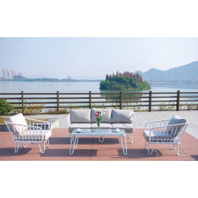 Outdoor simple sofa setAluminum Frame Garden Furniture metal sofa leisure chair